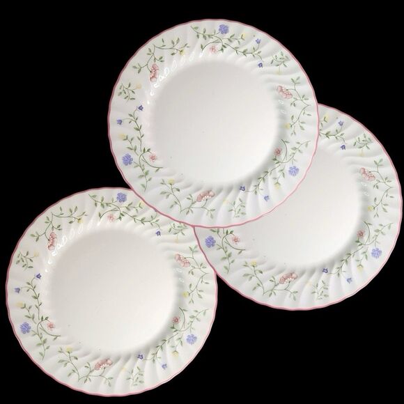 Set of 3 Johnson Brothers Summer Chintz Dinner Plates Flowers Pastels 10.5" - Picture 2 of 16